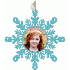 snowflake circle photo ornament