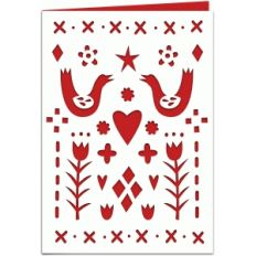scandinavian folk winter holiday 7x5 card