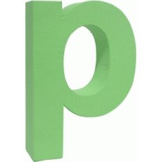 3d lowercase letter block p