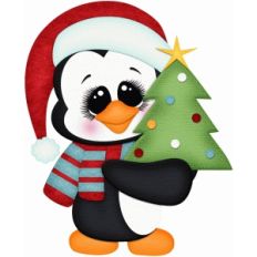 penguin holding christmas tree pnc