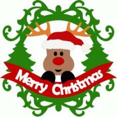 merry christmas reindeer damask