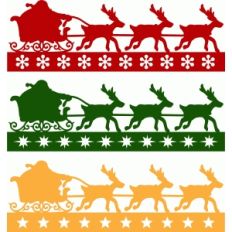santa claus sleigh borders set