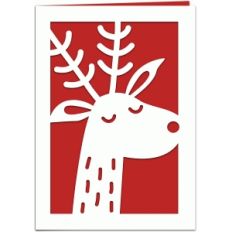red nosed reindeer christmas 7x5 card