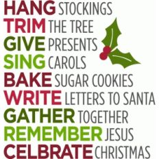block word list - christmas traditions