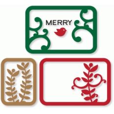 'merry' holiday flourish cards
