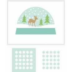 a2 deer + woods snow globe shaker card