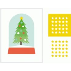 a2 christmas tree snow globe shaker card