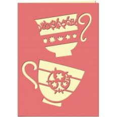 two for tea 7x5 cutout card
