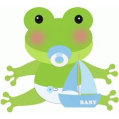 baby boy frog w toy boat