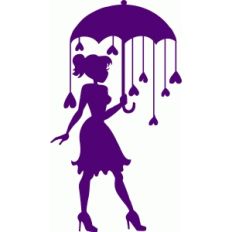 heart raindrops umbrella silhouette