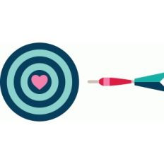 arrow + heart bullseye