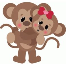 valentine monkey couple