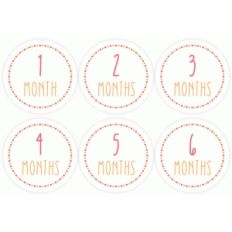 month stickers 1-6 pink