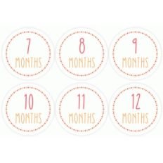 month stickers 7-12 pink