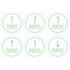 month stickers 1-6 blue