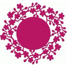 cherry tree lace edged circle background or doily