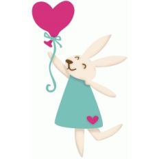 bunny with heart balloon