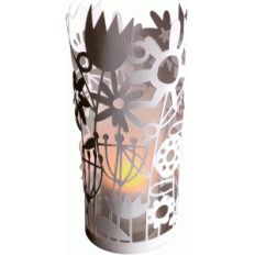 flower meadow papercut cylinder lantern