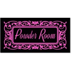 powder room vinyl plaque