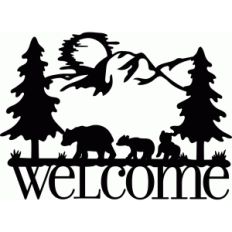 welcome sign bear family