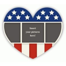 patriotic heart frame