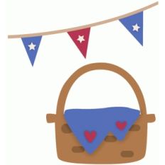 picnic basket with banner