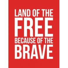 land of the free 3x4 quote card