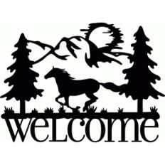 welcome sign horse run