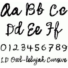 ld owl-lelujah cursive