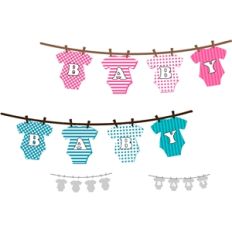 baby word clothes line border