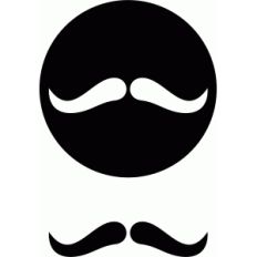 mustache stencil circle