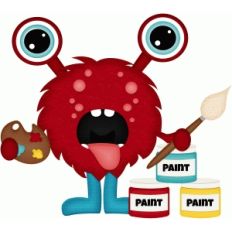 red school monster painting