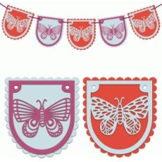 butterfly bunting garland pennant flags