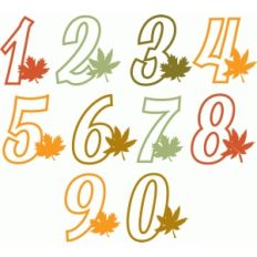 outlined fall numbers 0-9