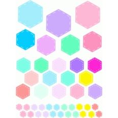 colorful hexagons stickers