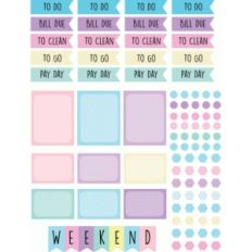 pastel planner flags, boxes & weekend banner