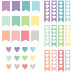 heart flag planner stickers