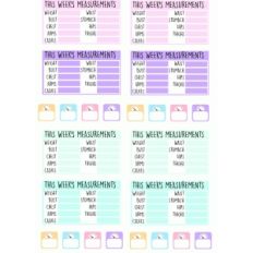 weekly measurements & weigh ins planner stickers