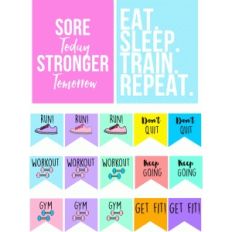motivational workout flags & stickers