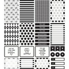 planner stickers | black & white collection