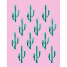 abstract cactus print and frame