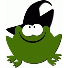 frog with witch hat