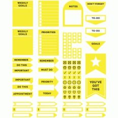 yellow minimalist planner stickers